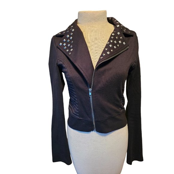Olsenboye moto jacket size Small studded soft shell zip - Picture 2 of 12